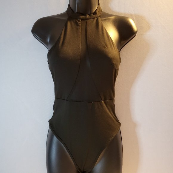 SHEIN Women Size XS (2) Black/Sheer Bodysuit, GUC - Picture 1 of 9